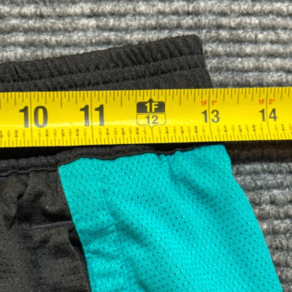 Puma Athletic Mesh Training Shorts Small Black Teal Logo Gym Activewear
